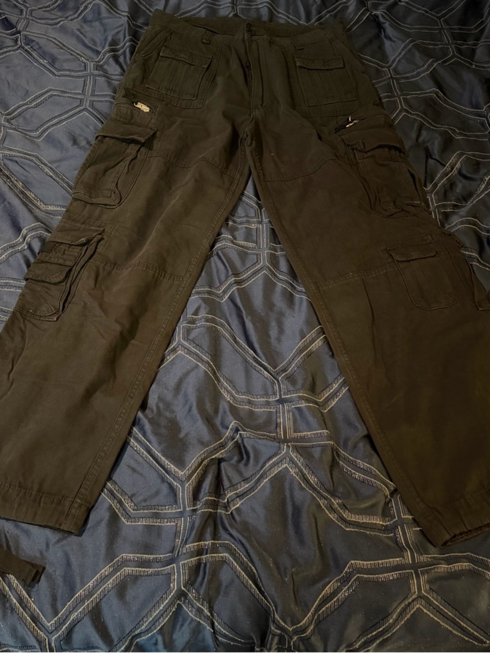 MNML Black Tactical Cargo Pants with Multiple Pockets